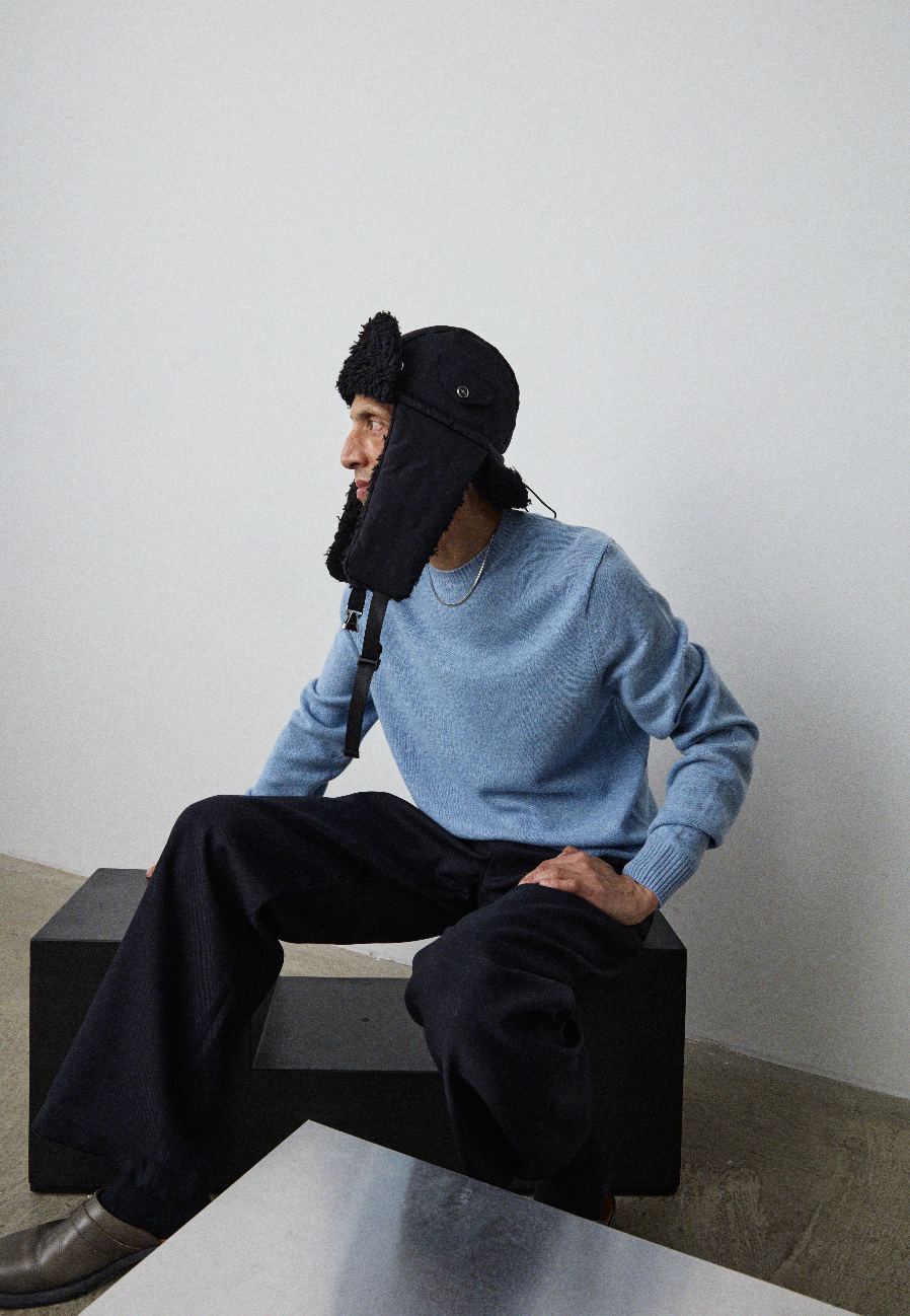 MOMENTARY HAT in Black Savian Eco Fur